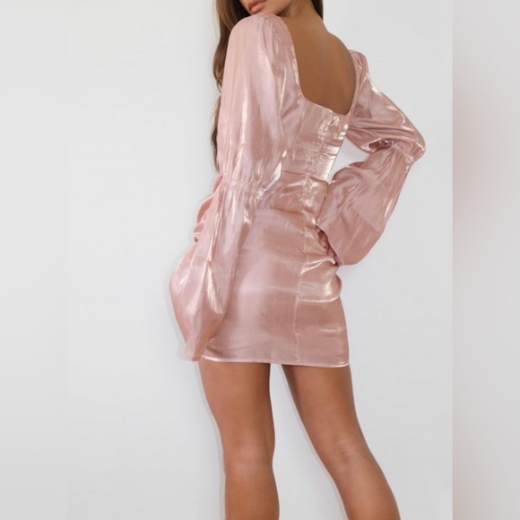 Satin mini dress - Picture 2 of 3